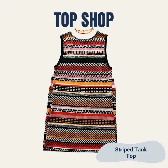 TOP SHOP: Striped Tank Top Dress - Picture 1 of 4